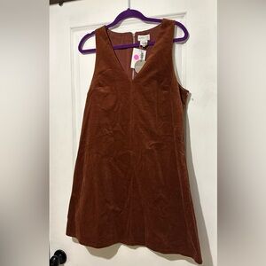 Apricot Rust Corduroy Jumper Dress Size L/14 NWT